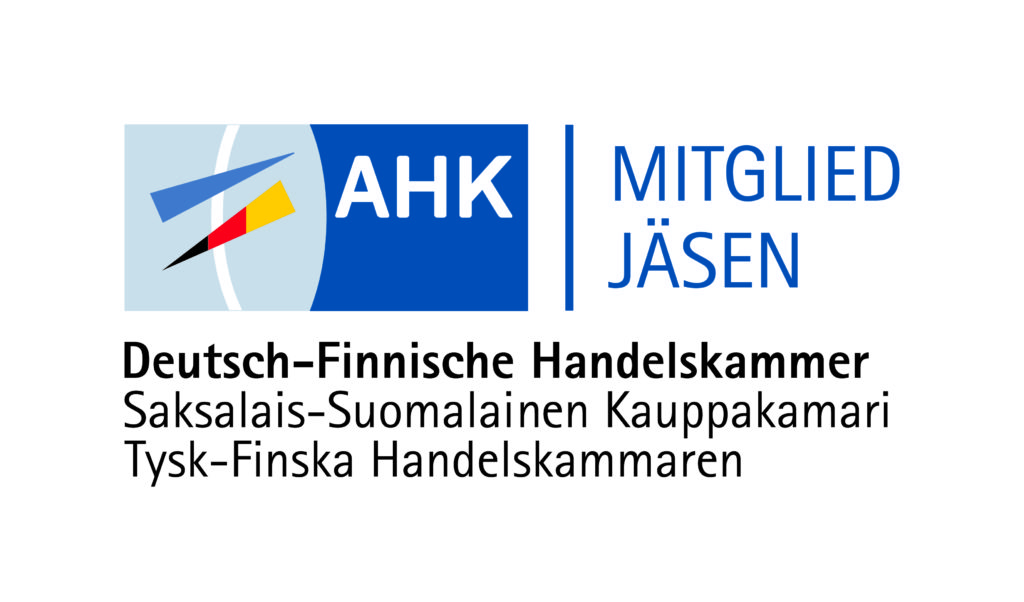 Logo Mitglied/Jäsen Deutsch-Finnische Handelskammer / Saksalais-Suomalainen Kauppakamari